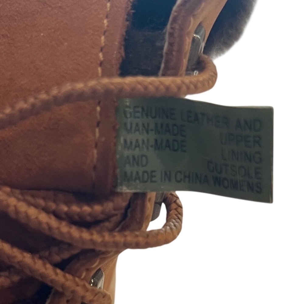 Timberland Wheat Nubuck Leather Faux Fur Trim Lace Up Boots Brown 6 Inch Style - Picture 12 of 12
